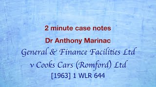 General amp Finance v Cooks Cars Romford Detinue and Conversion [upl. by Bithia631]