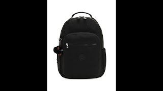 Mochila pañalera Kipling Seoul Diaper Bag Backpack TRUE BLACK [upl. by Krischer]