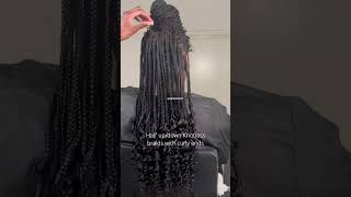 Half updown knotless with curly ends  Goddess braids  Styling video  BRAIDED BY T [upl. by Naegem]