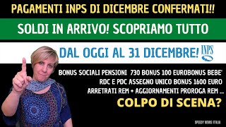 TUTTI I PAGAMENTI INPS 1221 CONFERMATI ED IN ARRIVO REM RDC PENSIONI ASSEGNO TEMPORANEO BONUS 1600 [upl. by Akelahs]