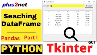 Tkinter interface to search and filter Pandas DataFrame and display rows in Treeview [upl. by Neva239]