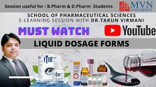 LIQUID DOSAGE FORMS II ADVANTAGES II DISADVANTAGES II EXCIPIENTS USED IN LIQUID DOSAGE FORMS II [upl. by Halimak]