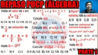 REPASO ADMISION PUCP ALGEBRA PARTE 1 FULL PROBLEMAS RESUELTOS [upl. by Walsh694]