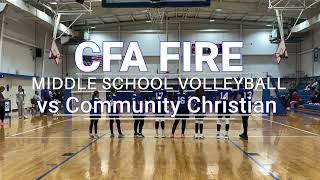 CFA Middle School Volleyball vs Community Christian Academy [upl. by Htebesile220]