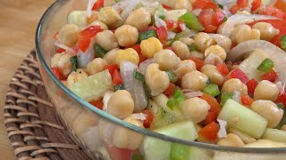 ⭐Cómo hacer ENSALADA DE GARBANZOS fácil y FRESQUITA ⭐️ [upl. by Atsylac]