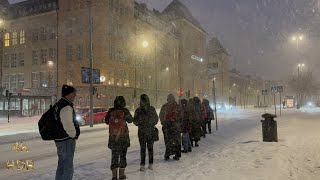 Heavy Snowy Walk in Stockholm Sweden [upl. by Aniehs]