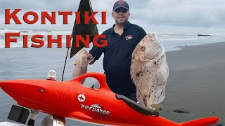 Kontiki Fishing at Karioitahi Beach With Predator Kontiki [upl. by Onaivatco]