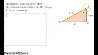 Trigonometriske funksjoner  finne ukjent vinkel [upl. by Zalea]