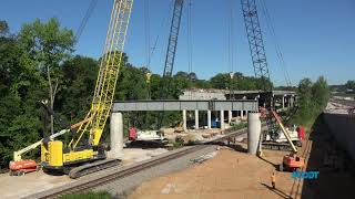 Bridge Construction Setting a Straddle Bent at Carolina Crossroads [upl. by Otreblada]