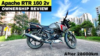 TVS Apache RTR 160 2v Ownership Review After 28000km  Don’t Buy for Long term [upl. by Pardew]