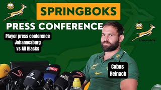 SPRINGBOKS Cobus Reinach press conference ahead of All Blacks test [upl. by Aeneas]