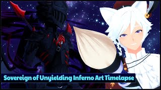 【GACHA ART】Banner Art Timelapse 19 Sovereign of Unyielding Inferno [upl. by Lletnuahs]