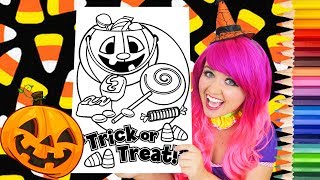 Coloring Halloween Candy TrickOrTreat Coloring Page Prismacolor Colored Pencil  KiMMi THE CLOWN [upl. by Nnaeerb]