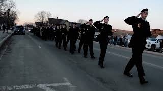 WodstockNB 318 Cadets and first respnders march past at Battle of Vimy Ridge memorial Apr82024 [upl. by Brooks]