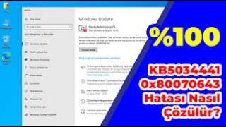 100 çözüldü resolved KB5034441 0x80070643 windows update fails to install güncelleme hatası [upl. by Olnay52]