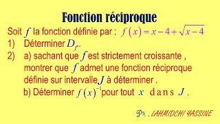 Déterminer la fonction réciproque  exercice corrigé [upl. by Nayd]