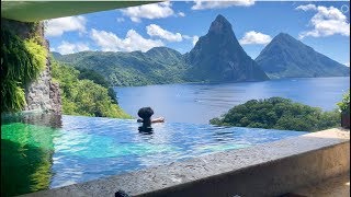 JE2 Sanctuary Room Tour at Jade Mountain Resort St Lucia [upl. by Lenneuq]