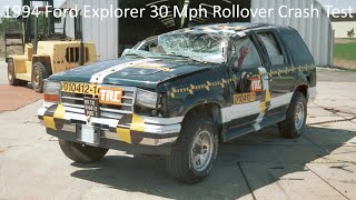 1994 Ford Explorer Rollover Crash Test Experimental Curtain Airbags  30 Mph [upl. by Adlee]