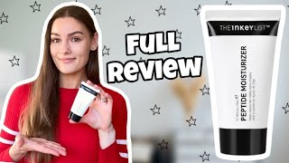 The INKEY List Peptide Moisturizer Review After 1 Month Oily acne prone skin [upl. by Gerty]