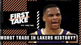 Was Westbrook the worst trade in Lakers history Stephen A has his say  First Take [upl. by Imeon]