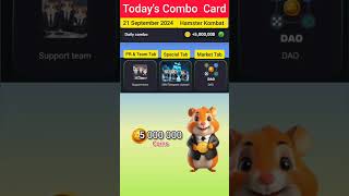 21 September Combo Card  Hamster kombat Daily Combo Card  todays Combo card  5M Coins Free [upl. by Ellehcyt416]