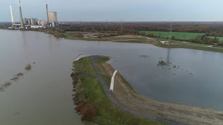 Hochwasser in Dinslaken 2023  Rhein Emscher Rotbach [upl. by Infield]