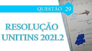 Resolução  Unitins 20212  Química  Questão 29 [upl. by Matejka107]