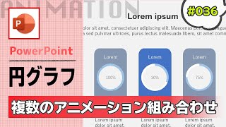 パワーポイントでかっこいい円グラフアニメーションスライドの作成方法 PowerPoint Slide Animation Tutorial 036 [upl. by Ailecara]