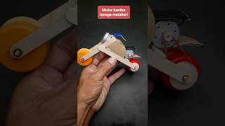 DIY motor kardus custom berjalan dengan tenaga matahari creatif tutorial motor diy unik toys [upl. by Bilac]