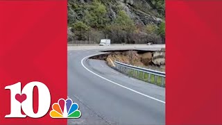 Video shows extent of damage on I40 after it was partly washed away in NC in the mountains [upl. by Marka]