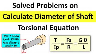 Torsional Equation Calculate Diameter of Shaft Solved Problem Strength of Material  Shubham Kola [upl. by Aivekal712]