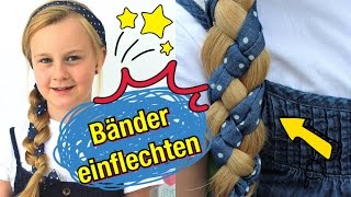 BänderTücher einflechten💗 2 Varianten💗einfache Flechtfrisuren ♥Mavie Noelle Family [upl. by Samoht865]