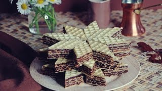 Schokoladige Waffeln  Oblaten  Kuchen ohne Backen  Oblatne  chocolate wafers [upl. by Ardnuas]