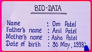 Job Biodata Format  How To Write Biodata for job  Job Biodata kaise banaye  Resume Format [upl. by Sivie]