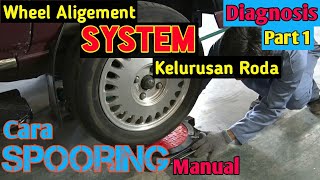 Cara Spooring Manual Part 1 Cara Memeriksa Sistem Kelurusan Roda  How to Align Your Car [upl. by Reiko498]