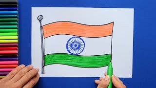 How to draw the National Flag of India  Har Ghar Tiranga  Azadi Ka Amrit Mahotsav [upl. by Pablo]