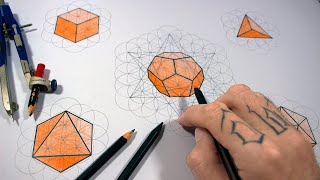 The Flower of Life and the Platonic Solids Step by Step [upl. by Garlan]