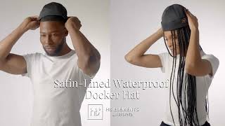 Hairbrella SatinLined Cap Brimless Docker Rain Hat Demo [upl. by Niwled179]