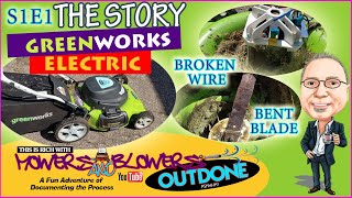 GreenWorks Electric Mower Model 25022 Bent Blade Broken Wire Fix Mowers N Blowers The Story OutDone [upl. by Kathy]