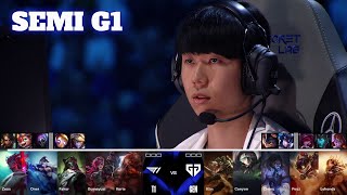 T1 vs GEN  Game 1  Semi Final LoL Worlds 2024  T1 vs GenG G1 full [upl. by Annelak]