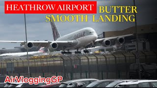 London Heathrow Airport Plane Spotting NO SOUND Smooth Landing AirVloggingGP [upl. by Ocsecnarf]