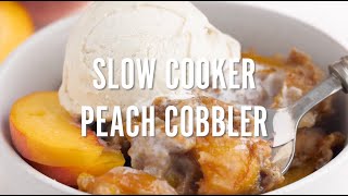 Slow Cooker Peach Cobbler Recipe [upl. by Wadesworth]