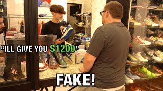 I Tried To Sell FAKE Travis Scott Fragment Jordan 1 Low At Sneaker Stores [upl. by Sedruol]