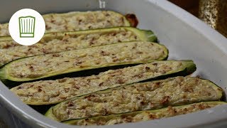 Gefüllte Zucchini  vegetarisch  Chefkochde [upl. by Azzil667]