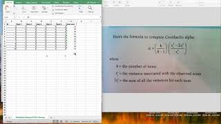 Excel Cronbachs Alpha [upl. by Chaney]