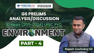 GS Prelims Analysis  Discussion  10 Years 2015  2024 UPSC PYQ  Environment  Part4 [upl. by Toiboid]