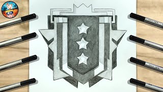 Como Dibujar el Logo RANGO DIAMANTE de FREE FIRE  LÁPIZ DE GRAFITO  How to Draw Free Fire ff [upl. by Rodmun]