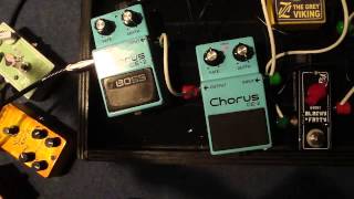 Vintage BOSS CE2 black label with Keeley HIFI mod vs green label CE2 [upl. by Annam]