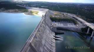 Mansfield Dam at Lake Travis  Aerial Video [upl. by Aruabea]