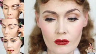 Easy 1940s Makeup How to do a Joan Crawford Look [upl. by Ashbaugh]